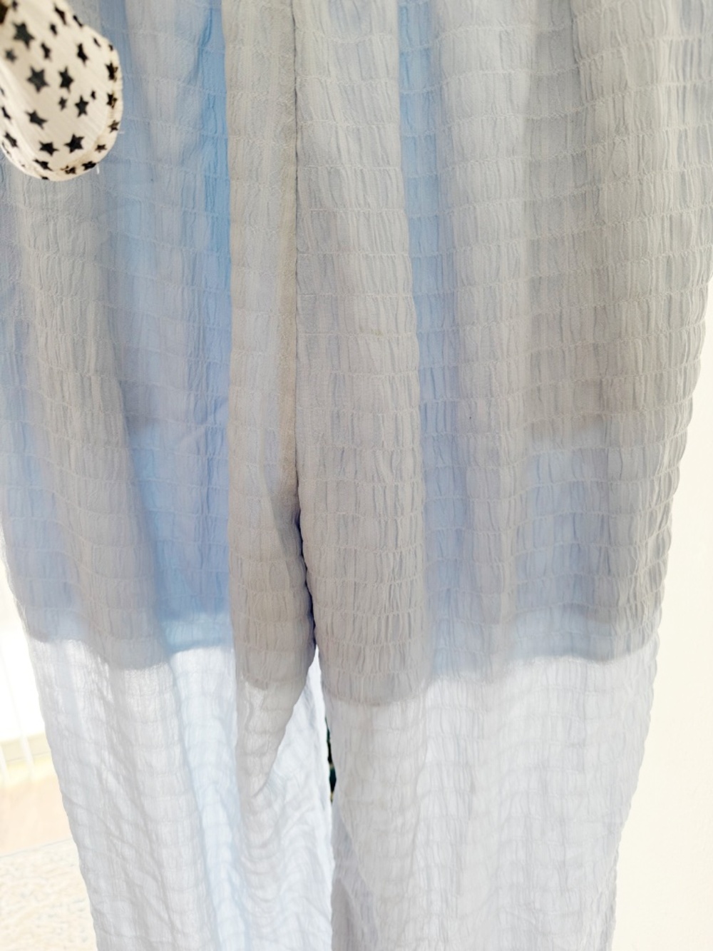 baby blue wide leg crinkled gauze pants - Picture 3 of 3